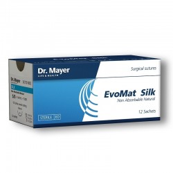 EvoMat silk 12 fire sutura matase 2/0 cu ac 18mm ½ Dr.Mayer