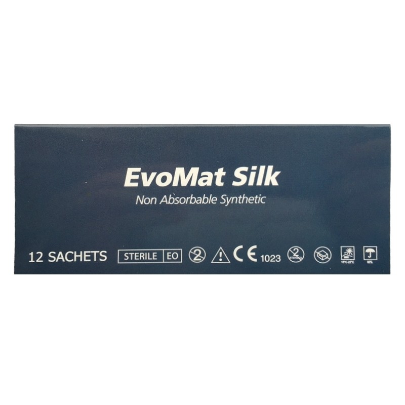 EvoMat silk 12 fire sutura matase 2/0 cu ac 18mm ½ Dr.Mayer