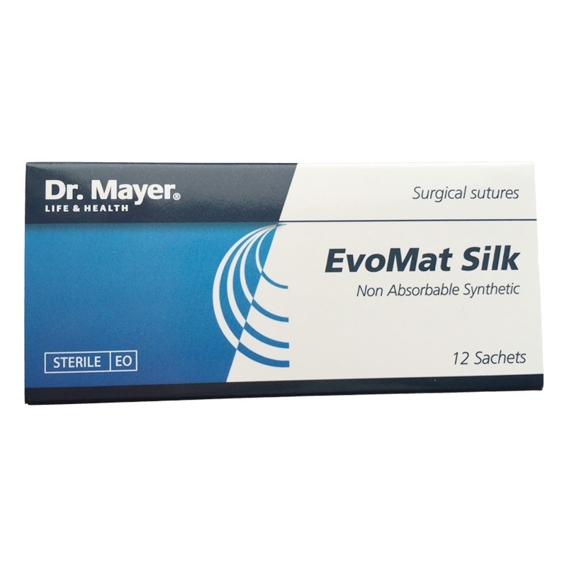 EvoMat silk 12 fire sutura matase 2/0 cu ac 20mm ½ Dr.Mayer