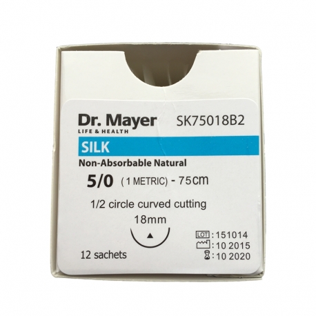 EvoMat silk 12 fire sutura matase 4/0 cu ac 20mm ½ Dr.Mayer
