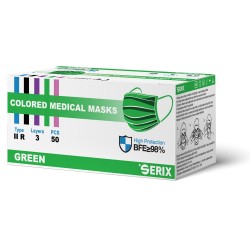 Set 50 Masti Medicale Tip IIR Verde 3 Straturi SERIX