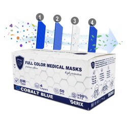 Set 50 Masti Medicale Tip IIR 4 Straturi Cobalt Blue SERIX