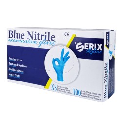 Set 100 Manusi Examinare Nitril Nepudrate Blue Serix Skyline (XS)