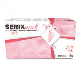 MANUSI EXAMINARE NITRIL ROZ, NEPUDRATE, SERIX PINK, 100 buc, XS