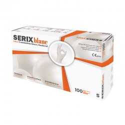 Set 100 Manusi de Examinare Latex Pudrate Albe Serix Blanc (S)