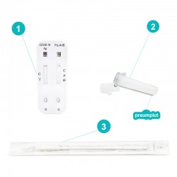 Set 25 Teste Rapide Combo 3-in-1: Ag Covid + Gripa A si B, Sejoy