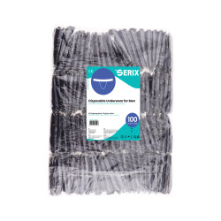Lenjerie intima (bikini) de unica folosinta Barbati, Negru, 100 buc, Serix