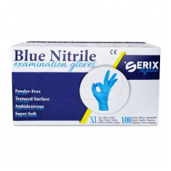 Set 100 Manusi Examinare Nitril Nepudrate Blue Serix Skyline (XL)