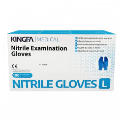 Set 100 Manusi de Examinare Nitril Nepudrate Albastre Kingfa (L)