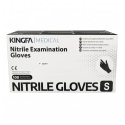 Set 100 Manusi Examinare Nitril Nepudrate Negre Kingfa (S)