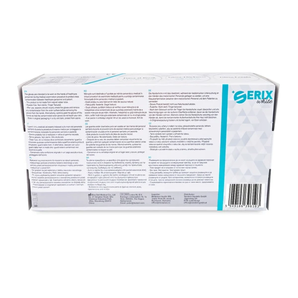 Set 100 Manusi Examinare Nitril Nepudrate Serix White (L)