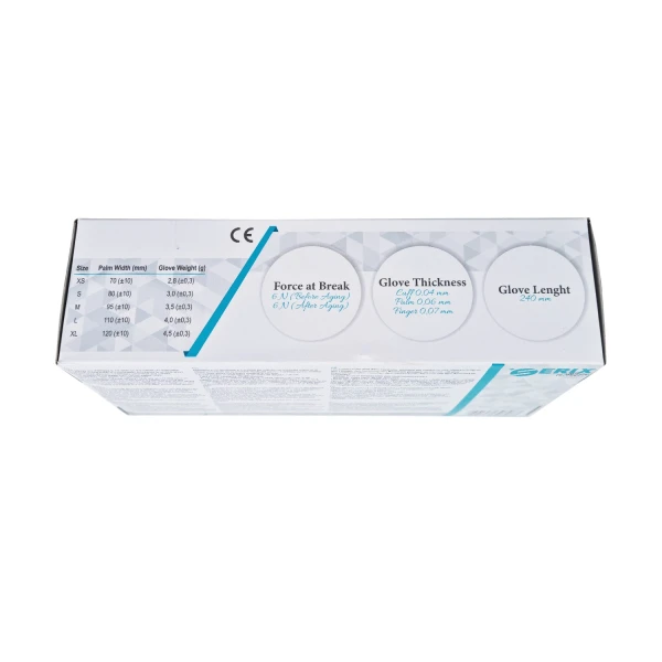 Set 100 Manusi Examinare Nitril Nepudrate Serix White (L)