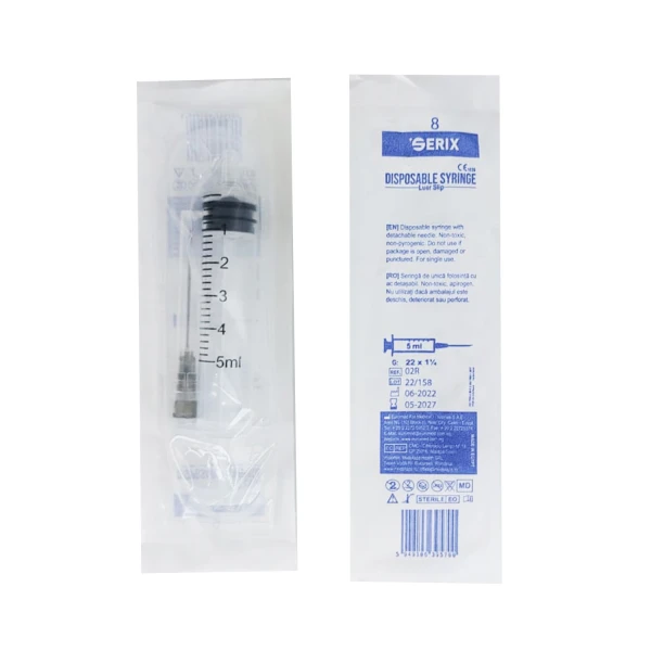 Seringi 3P, 5 ML, LuerSLIP, Ac 22G, Serix, 100 buc/set, 24 set/BAX