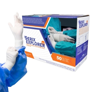 Set 50 Perechi Manusi Chirurgicale Sterile Latex Nepudrate Serix Explorer+ 7.0 (S-M)