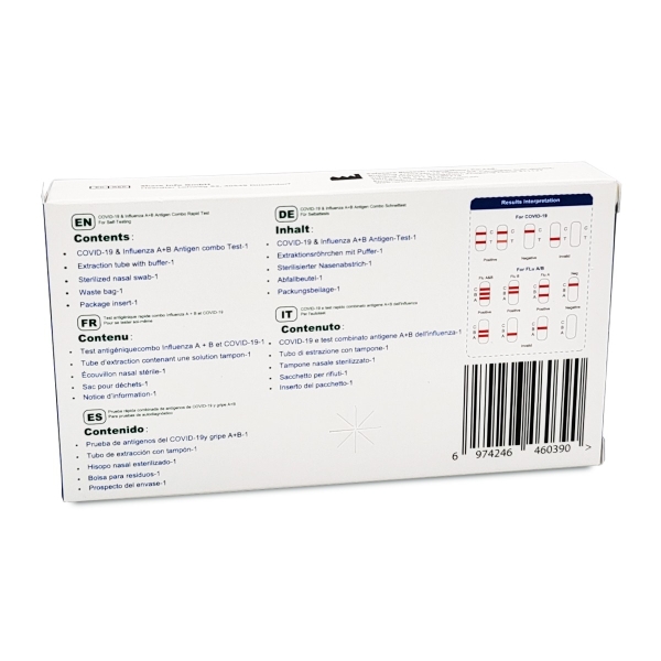 Test Rapid Combo 3-in-1: Covid-19 + Gripa A + Gripa B, 1 buc, Safecare