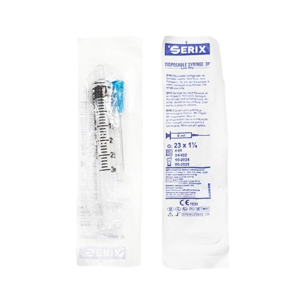 Seringi 3P, 3 ML, LuerSLIP, Ac 23G, Serix, 100 buc/set, 36 set/BAX