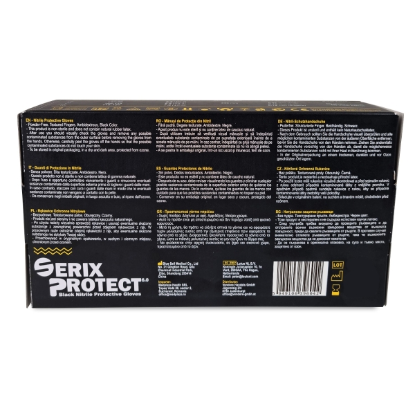 Set 50 Manusi Protectie Nitril Ultra-Thick 0.12 MM, 7.0 gr, Black, Serix Protect KF (L)