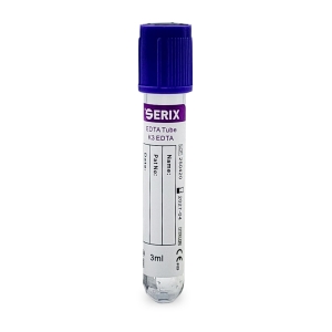 Set 100 Vacutainere Hematologie (mov) 3 ML, K3 EDTA , PET, Serix