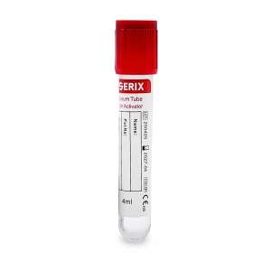 Vacutainer Biochimie 4ml cu Clot Activator, PET, Dop Rosu, Serix, 100 buc/set, 12 set/BAX