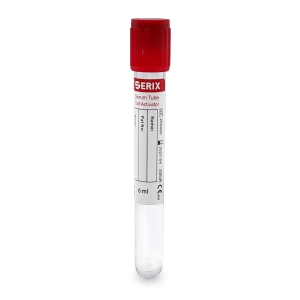 Set 100 Vacutainere Biochimie (rosu) 6 ML, Clot activator, PET, Serix