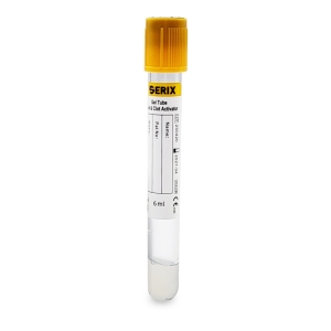 Set 100 Vacutainere Biochimie (galben) 6 ML, Clot Activator si Gel Separator, PET, Serix