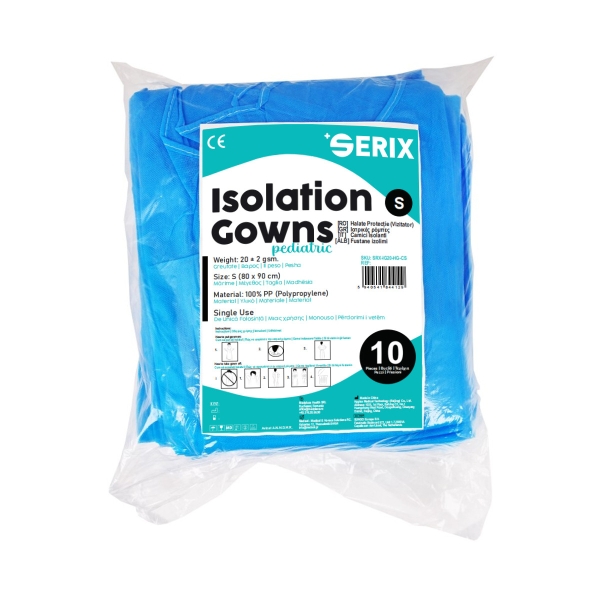 Halat Medical Vizitatori PP, 20 GR, Blue, S (pediatric), 10 buc, Serix