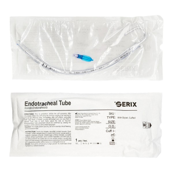 Sonda Endotraheala IOT cu balonas si mandren, D.I. (mm) 8.0, Serix, 25 buc/set, 8 set/BAX