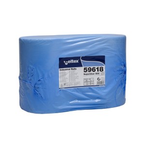 Rola hartie industriala Celtex Superblue 59618, 3 straturi, dim. laveta 36 x 36 cm, 180 metri, 500 lavete/rola, 2 role/bax, pentru uz industrial si spalatorii auto.