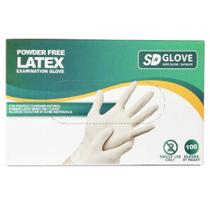 Manusi Examinare Latex, Nepudrate, L, SD-Glove, 100  buc/set, 10 set/BAX
