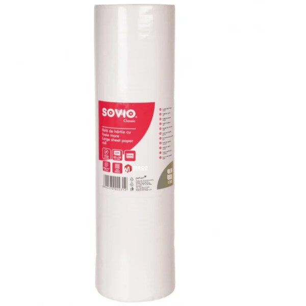 sovio-rola-cearsaf-de-hartie-2str-49-130-50m~4525 Role Medicale Cearceaf 60cm x 50m, Hartie 2 straturi, Sovio, 9 role/set