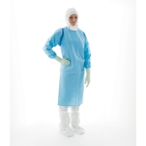Șorț Steril cu Mâneci pentru Protecție la Citostatice (Camere Curate), Ansell BioClean-C™ S-BCAS, 1 buc/set, 40 buc/BAX